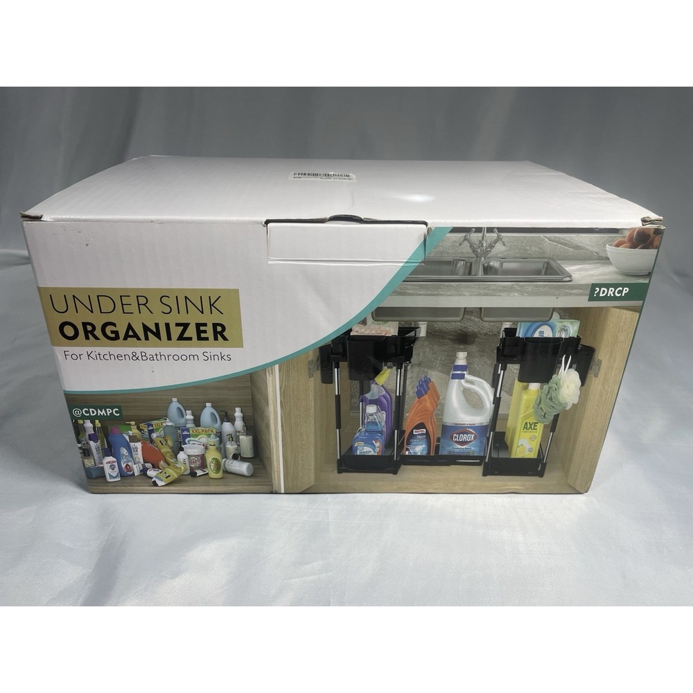 Under Sink Organizer 2 Tier Under the Sink Storage Expandable Adjustable Slide